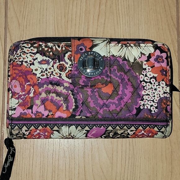 VERA BRADLEY ROSEWOOD TURN LOCK WALLET (RETIRED) - Picture 2 of 9